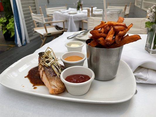 Roasted Maple Glazed Norwegian Salmon Sweet Potato Fries