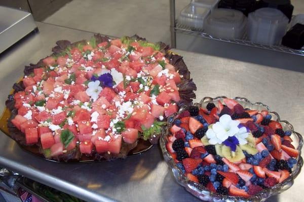 Watermelon with Basil and Feta.