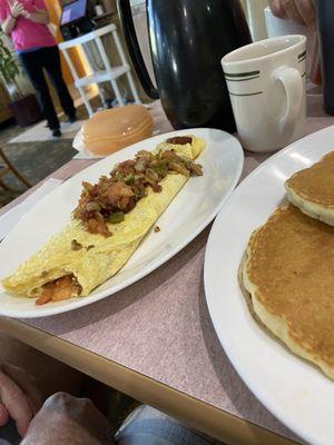 Kitchen sink and fluffy pamcakes.