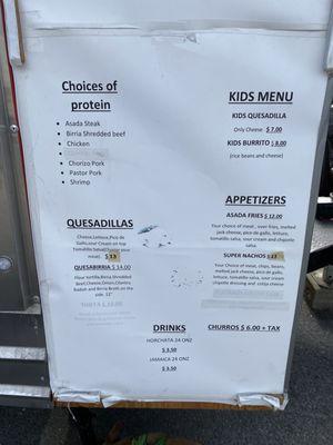 Menu (bottom half)