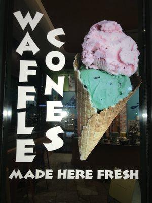 Waffle Cones made fresh daily