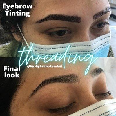 Eyebrow tinting in Miami Bushy Brows Kendall