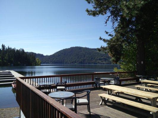 The beautiful view of Spirit Lake from our deck