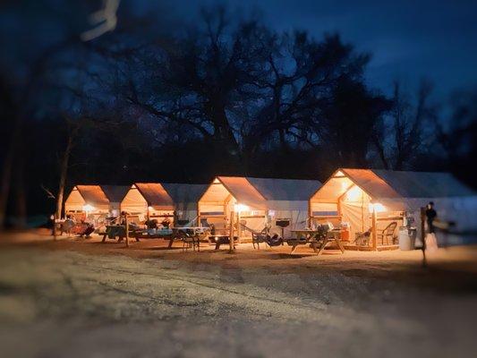 Son's River Ranch has 21 air-conditioned/heated glamping cabins on the San Marcos River.