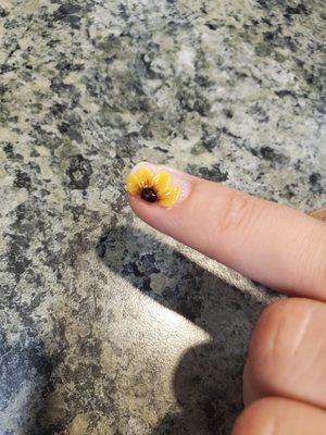 3D nail art sunflower!