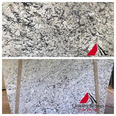 WHITE ICE A Beautiful Stone used for a kitchen countertop.Available at Quality Stones #QualityStones #marble #granite #quartz #quartzite