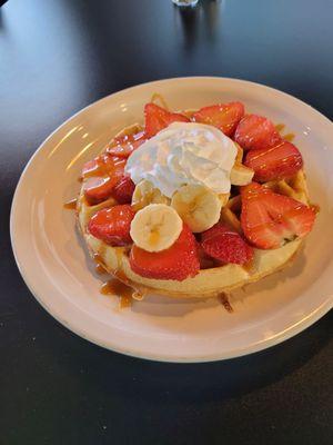 Wafle with strawberry delicious