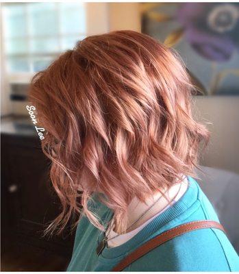 Rose Gold haircolor by Soon Lee