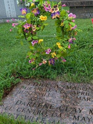 Momma's grave a year to the day she died.