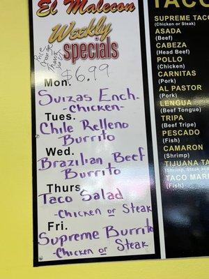 Lunch specials