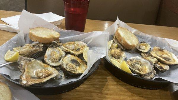 Chargrilled oysters with Parmesan