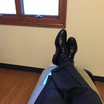 How relaxed I felt in Dr Frede's dentist's chair despite what appears to be two abscesses.