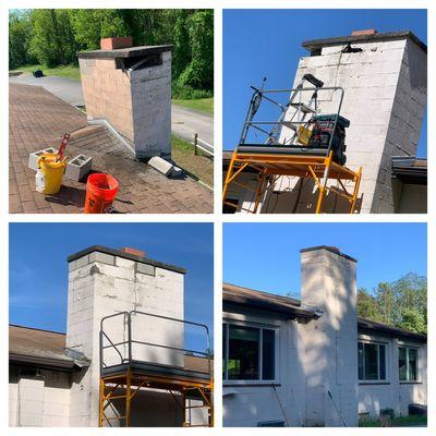 Some Block Replacement on a large chimney.