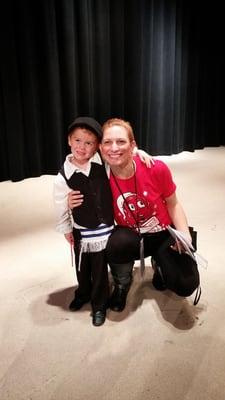 Posing with Miss Sonya after Fiddler on the Roof, Tradition, musical review performance