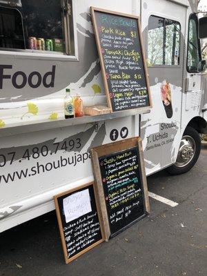 Menu and the truck