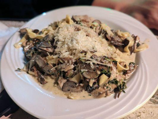 October 31, 2023; Mushroom tagliatelle ($24).