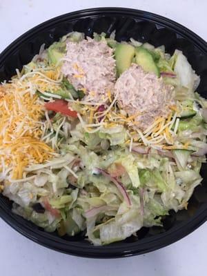 Chopped tuna salad is so good.