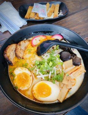 Tonkotsu Ramen + Lumpia Pork appetizer