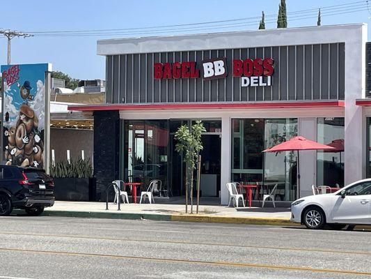 Bagel Boss right on Magnolia across from Blast from the Past!