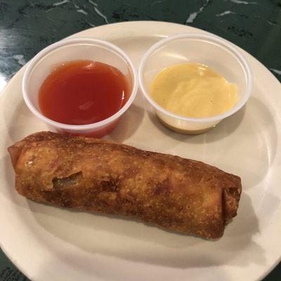 House made pork egg roll, and that's the strongest mustard I've ever tasted.  Seriously.