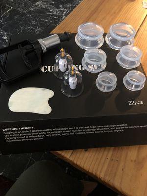 Cupping set and Gua Sha jade tool