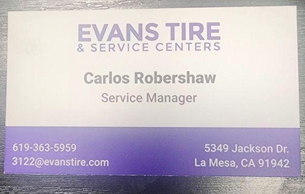 Carlos Robershaw very good manager he will take care of you