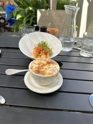 Sweet & Sticky Tempura Shrimp and a Cup of French Onion Soup... DELICIOUS!