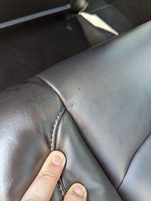 Damage to rear seat after tint removal