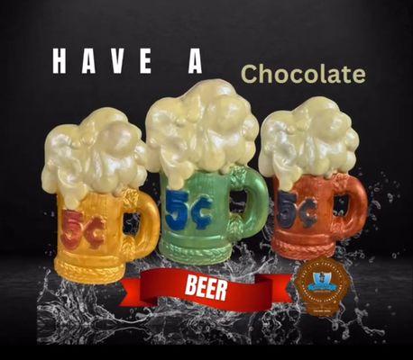 Chocolate beer mugs.