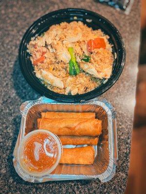 Crispy Spring Roll and Thai Fried Rice