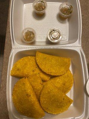 Empanadas and salsa