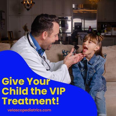 Velasco Pediatrics is proud to offer our VIP Membership, designed to provide the best care for your child.