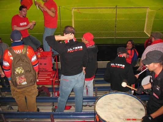 Ultras setting up pre game vs Wisla