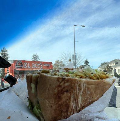 Chicken Torta , fresh eat at the parking lot.