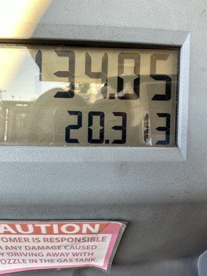 Watch your wallet and the pump prices! Be sure you're getting the price they posted!