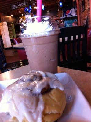 Cinnamon roll and mocha chiller!