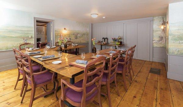 Private dining room closed with wooden panels to match the original doors.