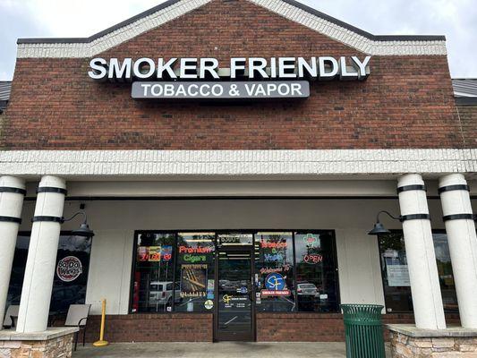 Photo take from  parking in front of the shop. Smoker friendly tobacco & vapor