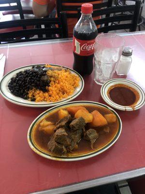 Beef Stew with carrots, onions and potatoes!  Awesome!!