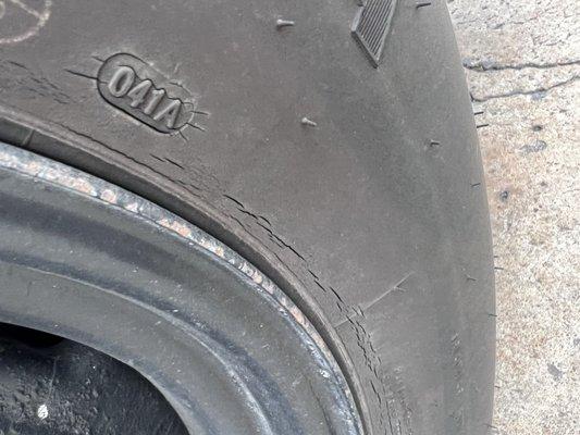 Dry rotted tires and full price rude service