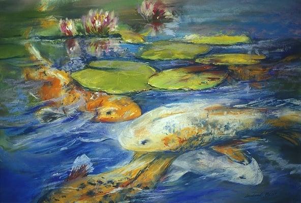 Koi Pond
 Pastel Painting
 Janet Lombardi Blixt