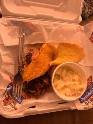 Mac And Cheese Smoked Pork (Dinner) Garlic Bread (1) Side Salad