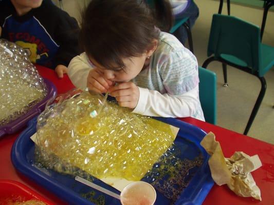 Just having a great time blowing colored bubbles! We have many fun and exciting activities and art projects for children ever...