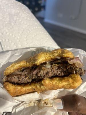 Dry burger that still managed to be greasy