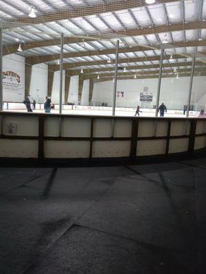 Gold ice skating rink.  Star Center isn't busy this morning.