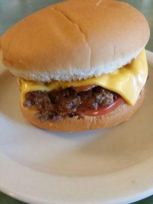 Baaad-girl, bacon cheeseburg,with tomato (and hot sauce ).