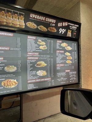 Current menu prices