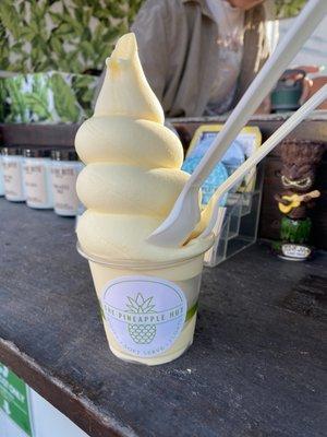 Small pineapple whip. Can feed 2 people.