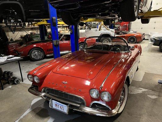 Lots of work on this 61 Vette, great car