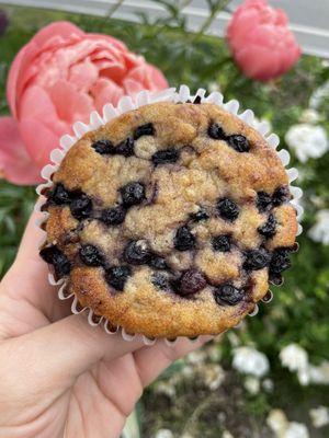 Gluten free banana blueberry muffin.